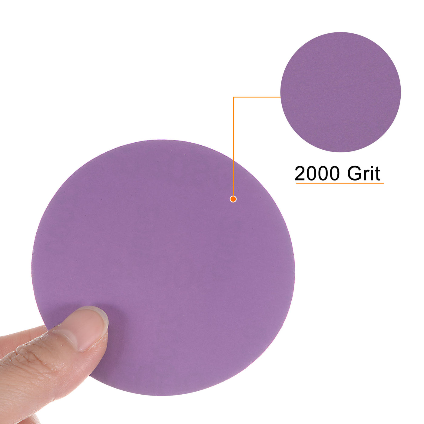 Harfington 50pcs 2000 Grit Purple Sanding Discs 3 Inch Hook and Loop Circular Sandpapers