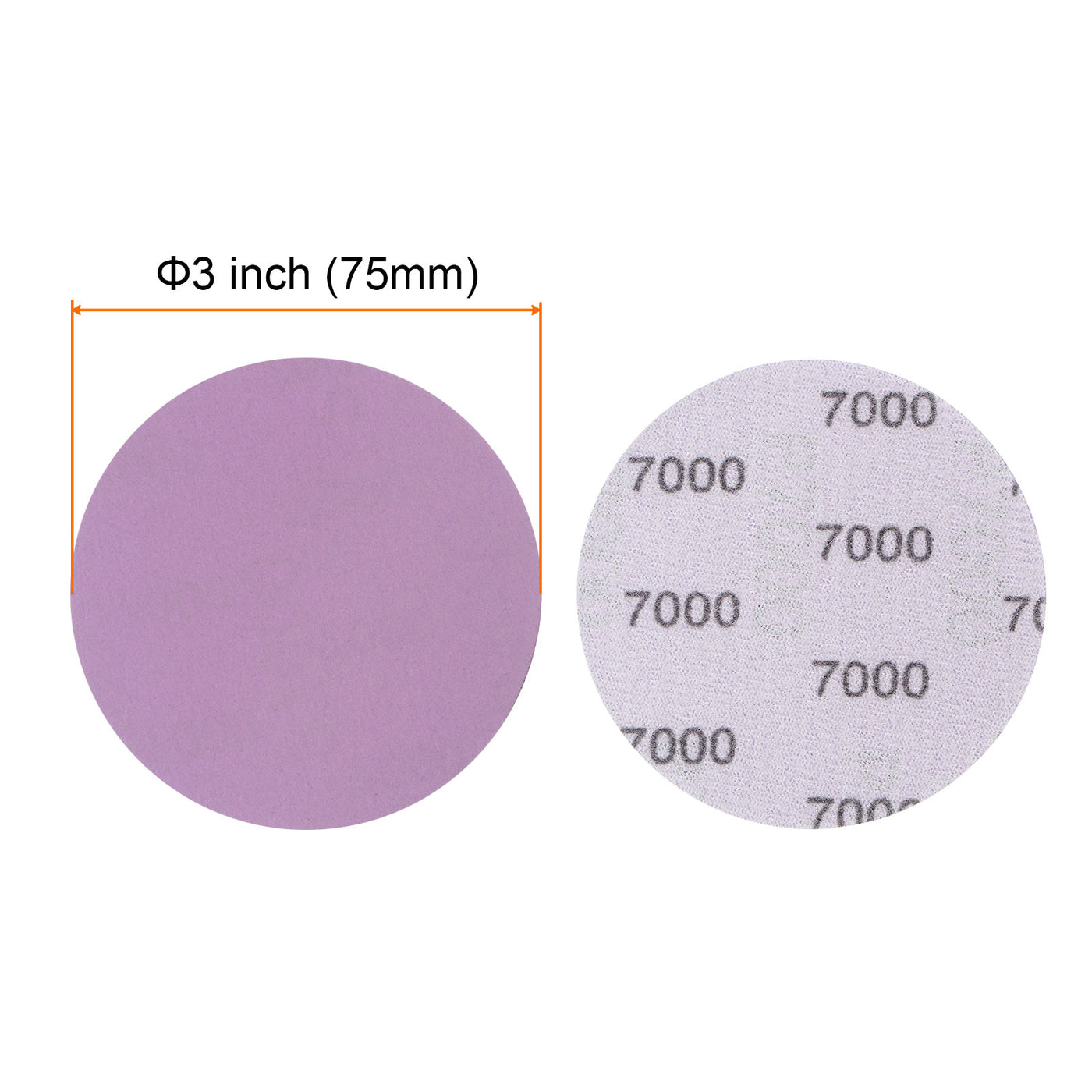 Harfington 50pcs 7000 Grit Purple Sanding Discs 3 Inch Hook and Loop Circular Sandpapers