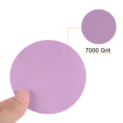 Harfington 50pcs 7000 Grit Purple Sanding Discs 3 Inch Hook and Loop Circular Sandpapers