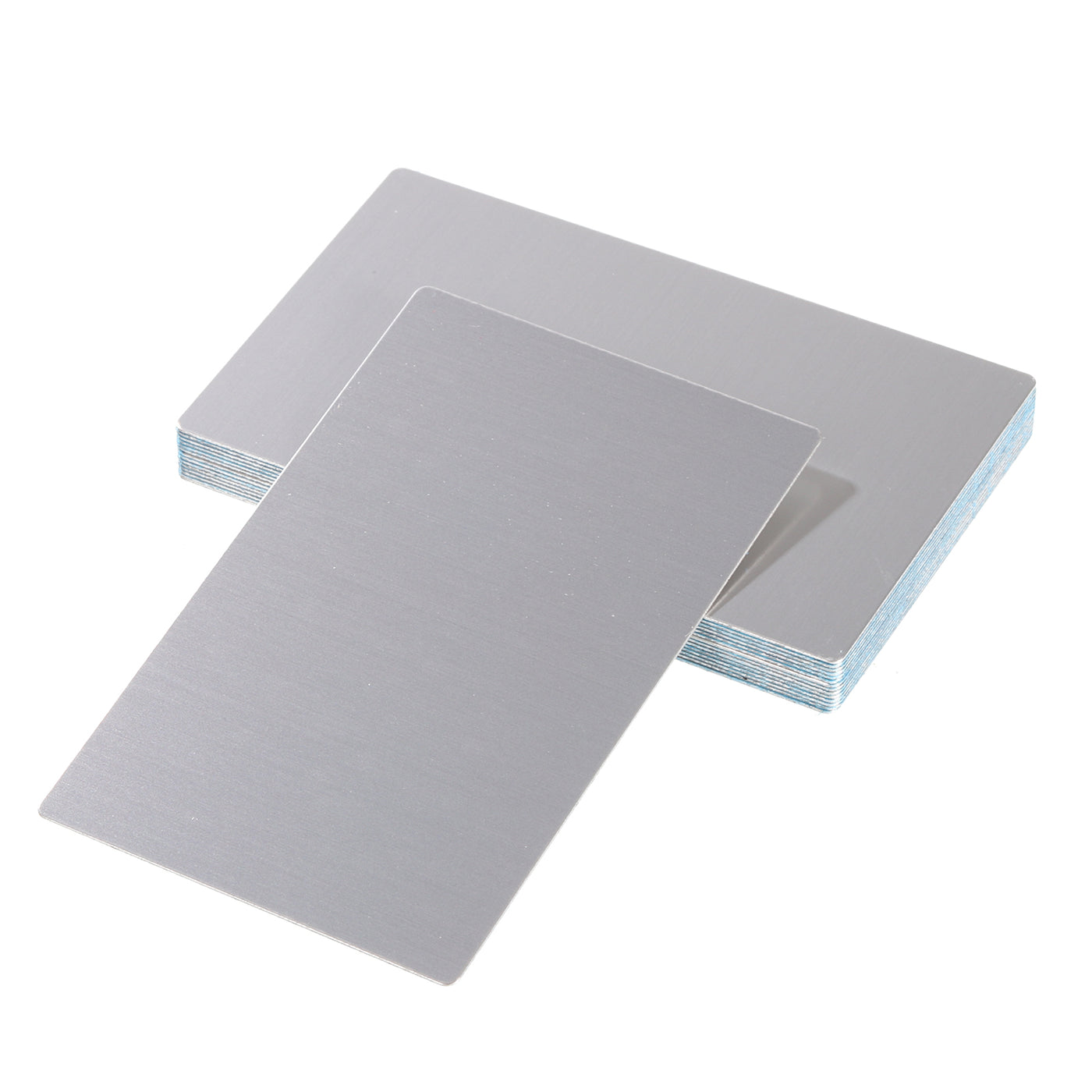 uxcell Uxcell 15Pcs 80 x 50 x 0.5mm Anodized Aluminum Blank Metal Business Cards, Silver