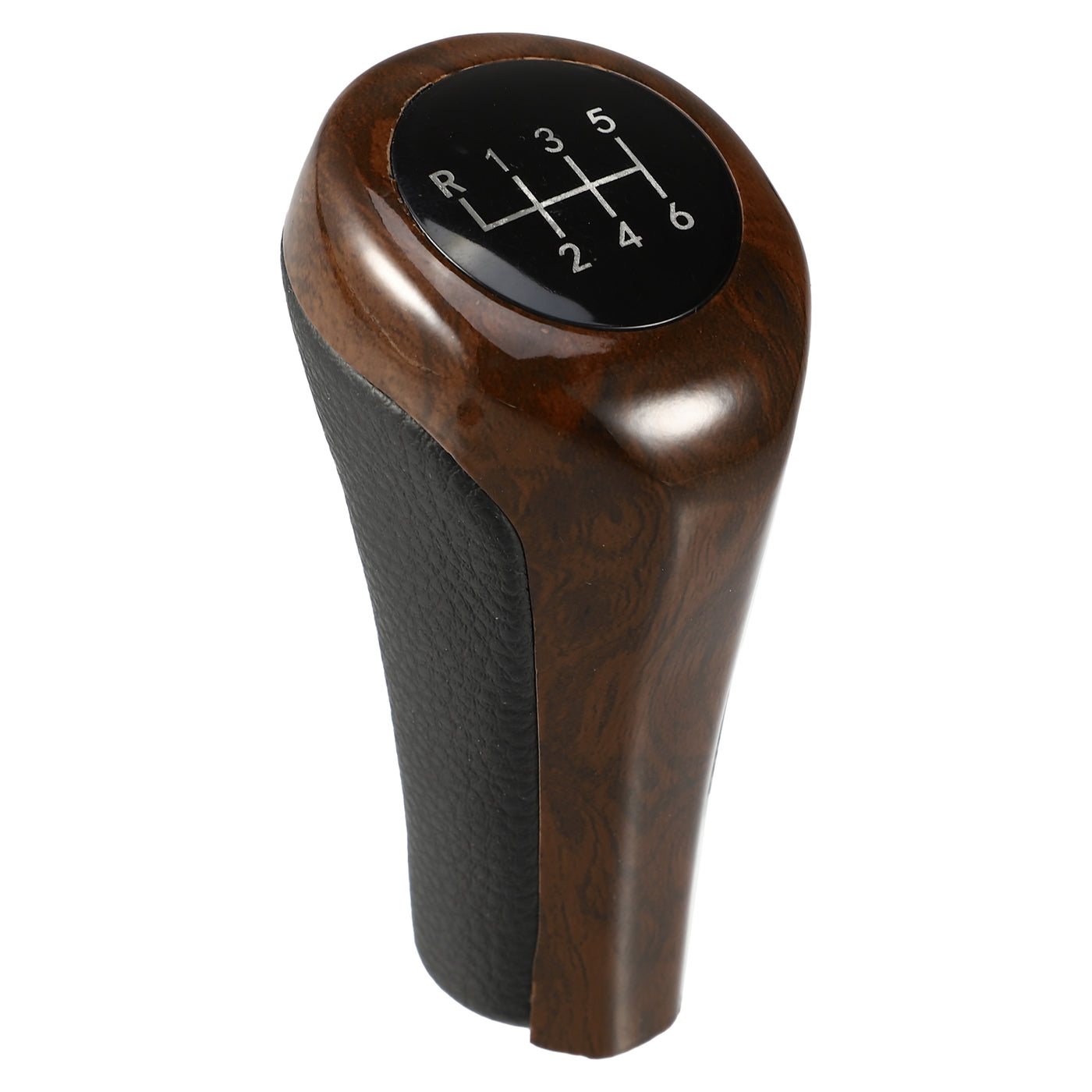 A ABSOPRO Automatic Transmission Gear Shift Knob 6 Speed for BMW 1 3 5 6 7 Series Black Red Wood Pattern