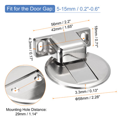 Harfington Uxcell Magnetic Door Stopper Magnets Door Stops Catch Floor Door Holder, Silver Tone