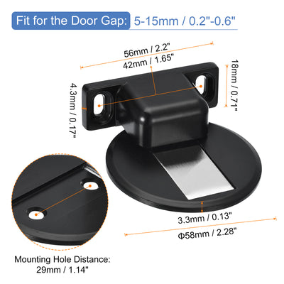 Harfington Uxcell Magnetic Door Stopper Magnets Door Stops Catch Floor Door Holder, Black