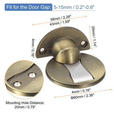 Harfington Uxcell mochtenetischer Türstopper 2Stk mochtenete Türstopper Tür Falle Bodentürhalter mit Selbstklebe- und Schraub Montage Bronze Tone