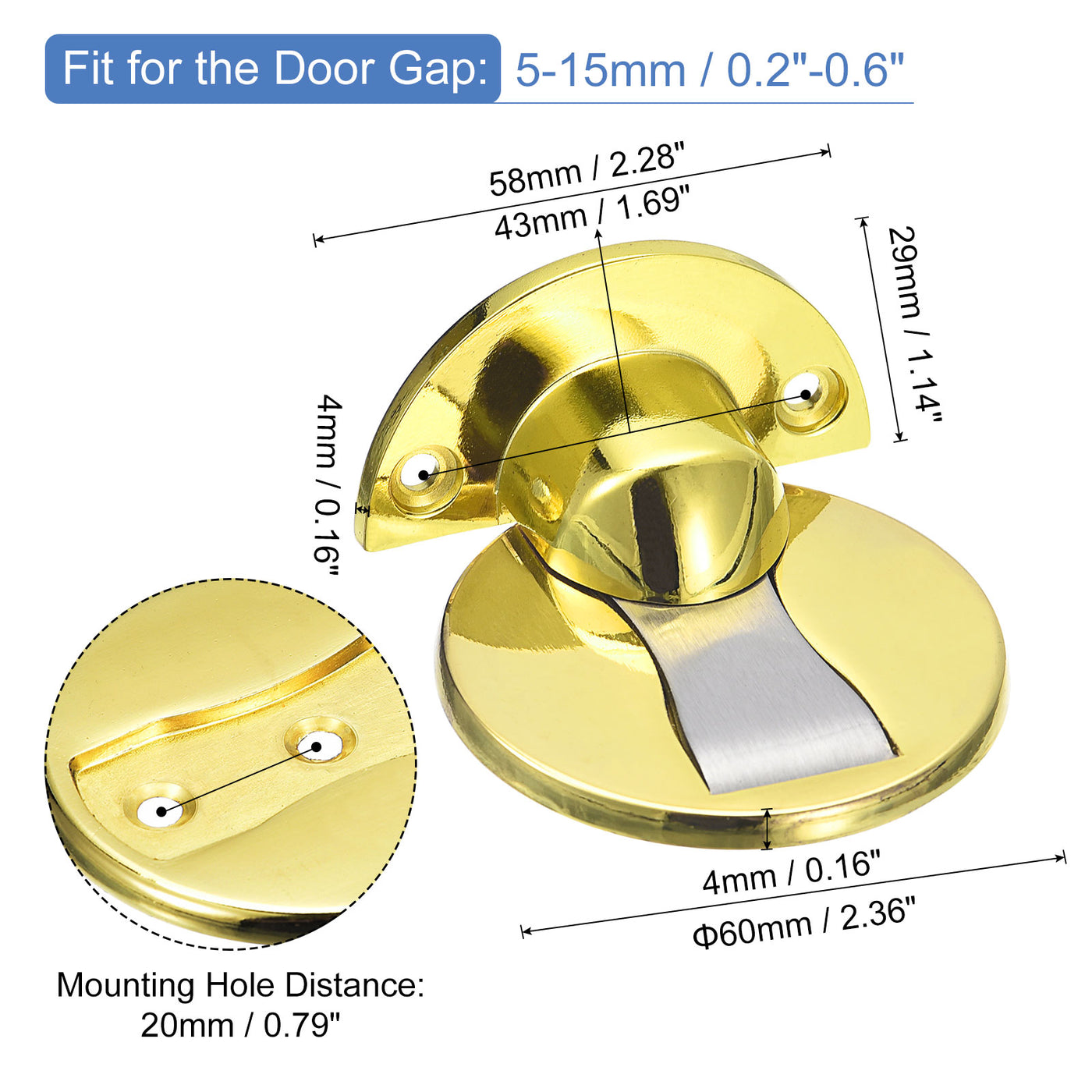 uxcell Uxcell Magnetic Door Stopper, 2pcs Magnets Door Stops Door Catch, Gold Tone