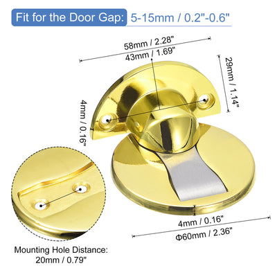 Harfington Uxcell Magnetic Door Stopper, 2pcs Magnets Door Stops Door Catch, Gold Tone