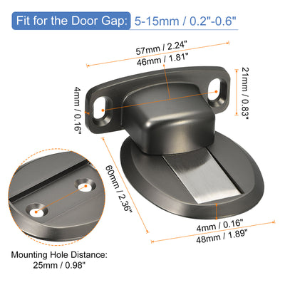 Harfington Uxcell Magennetischer Türstopper Böden Türstopper Fang Magennete Türhalter mit Selbstklebend und Schrauben  Grau