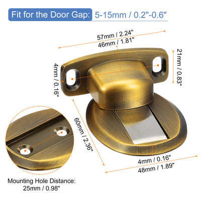 Harfington Uxcell Magennetischer Türstopper Böden Türstopper Fang Magennete Türhalter mit Selbstklebend und Schrauben Messing-Ton