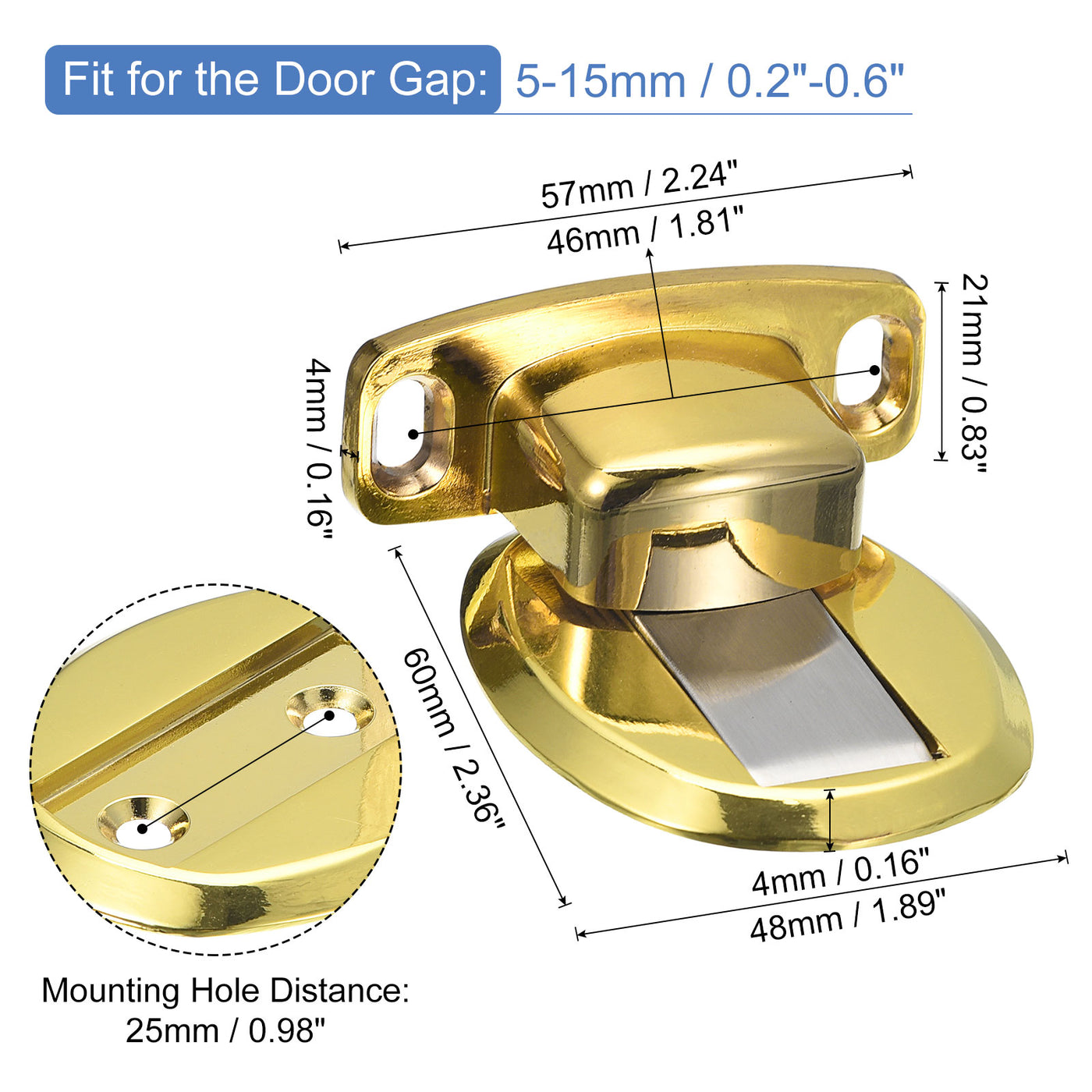 uxcell Uxcell Magennetischer Türstopper Böden Türstopper Fang Magennete Türhalter mit Selbstklebend und Schrauben Gold Ton