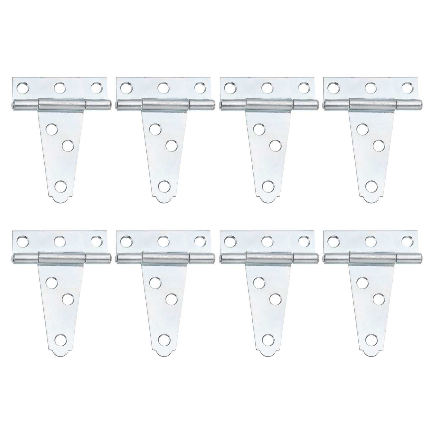 uxcell Uxcell 8Pcs T-Strap Door Hinges, 2" Wrought Tee Shed Gate Hinges Iron Hardware for Wooden Barn, Fence, Yard Door Hinges (White Zinc)