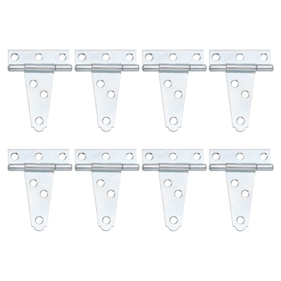 Harfington Uxcell 8Pcs T-Strap Door Hinges, 2" Wrought Tee Shed Gate Hinges Iron Hardware for Wooden Barn, Fence, Yard Door Hinges (White Zinc)