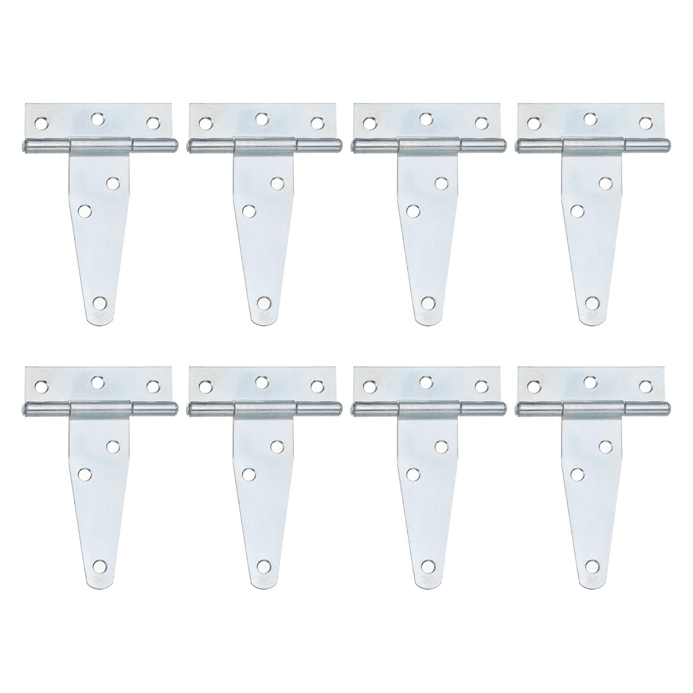 uxcell Uxcell 8Pcs T-Strap Door Hinges, 3" Wrought Tee Shed Gate Hinges Iron Hardware for Wooden Barn, Fence, Yard Door Hinges (White Zinc)