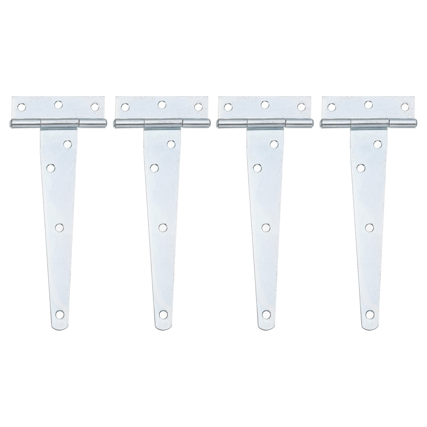 uxcell Uxcell 4Pcs T-Strap Door Hinges, 6" Wrought Tee Shed Gate Hinges Iron Hardware for Wooden Barn, Fence, Yard Door Hinges (White Zinc)