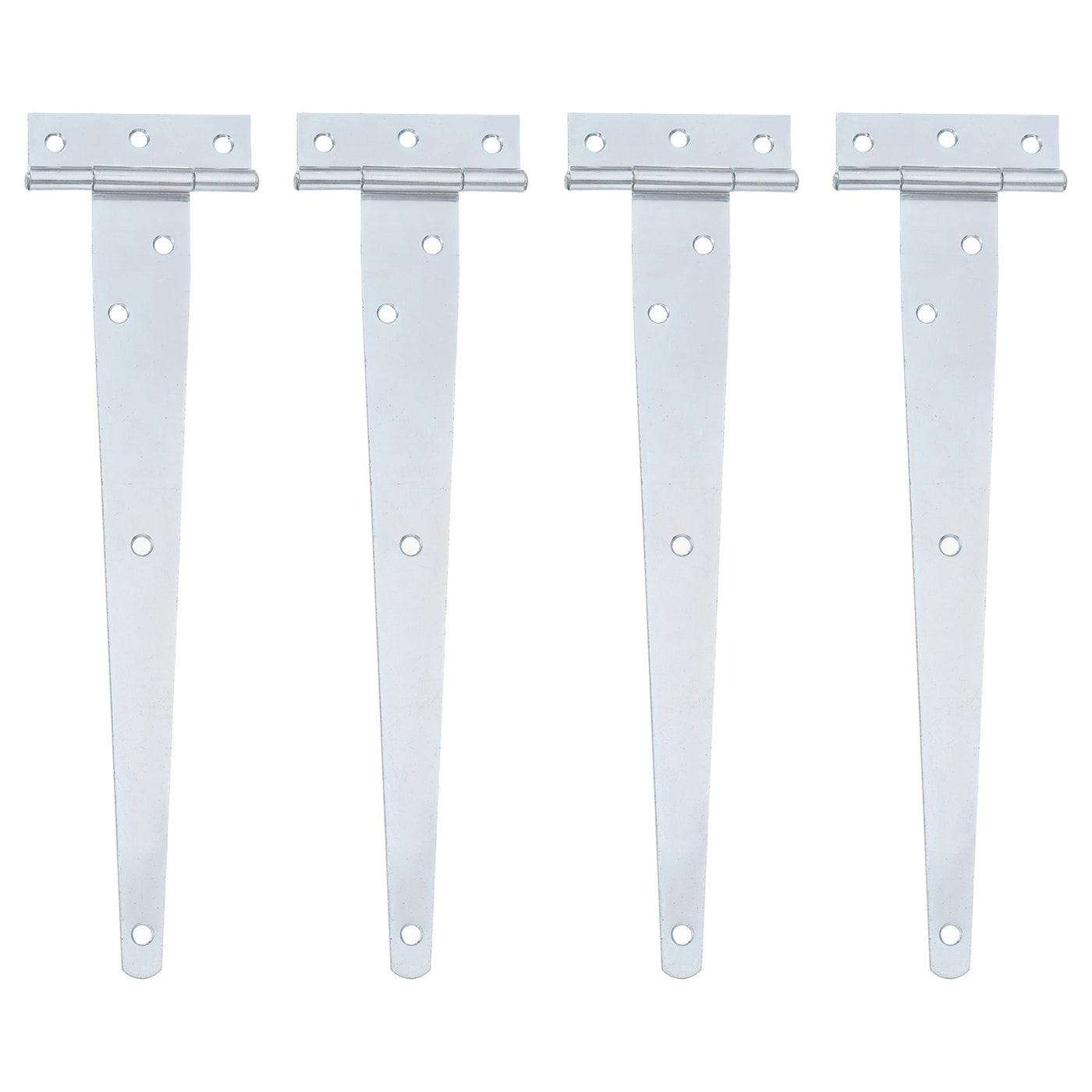 uxcell Uxcell 4Pcs T-Strap Door Hinges, 10" Wrought Tee Shed Gate Hinges Iron Hardware for Wooden Barn, Fence, Yard Door Hinges (White Zinc)