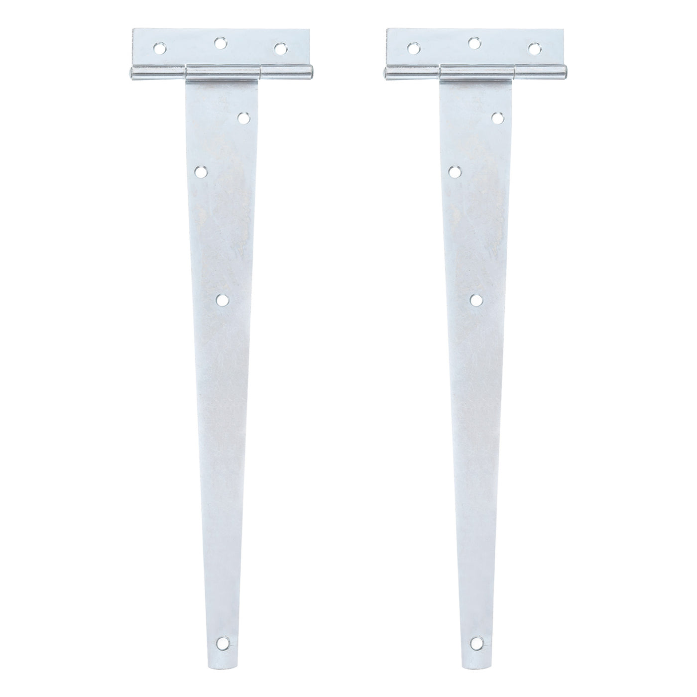 uxcell Uxcell 2Pcs T-Strap Door Hinges, 12" Wrought Tee Shed Gate Hinges Iron Hardware for Wooden Barn, Fence, Yard Door Hinges (White Zinc)