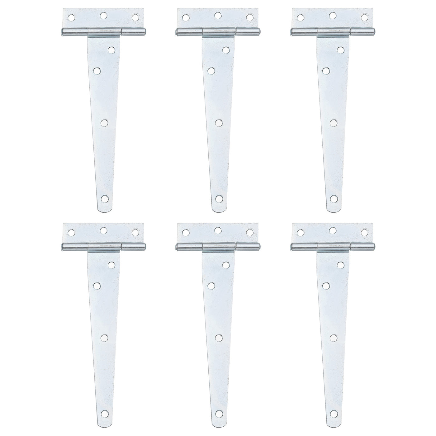 uxcell Uxcell 6Pcs T-Strap Door Hinges, 6" Wrought Tee Shed Gate Hinges Iron Hardware for Wooden Barn, Fence, Yard Door Hinges (White Zinc)