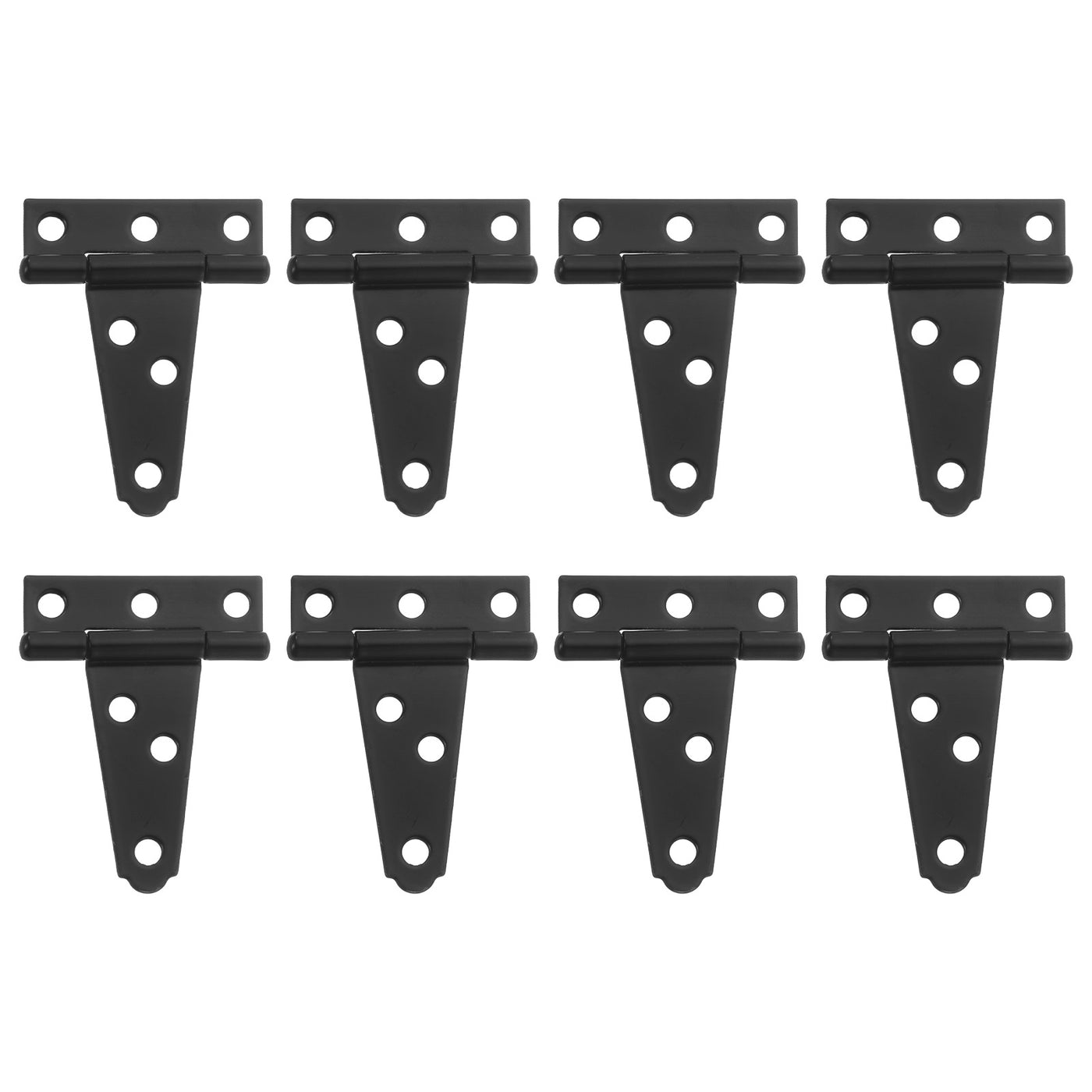 uxcell Uxcell 8Pcs T-Strap Door Hinges, 2" Wrought Tee Shed Gate Hinges Iron Hardware for Wooden Barn, Fence, Yard Door Hinges (Black)