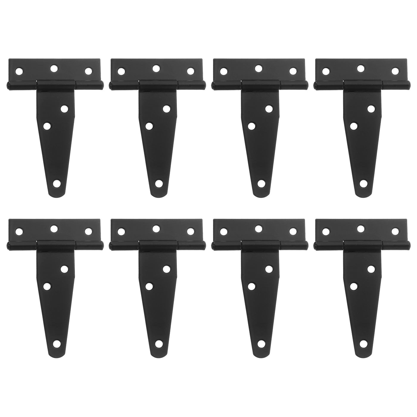 uxcell Uxcell 8Pcs T-Strap Door Hinges, 3" Wrought Tee Shed Gate Hinges Iron Hardware for Wooden Barn, Fence, Yard Door Hinges (Black)