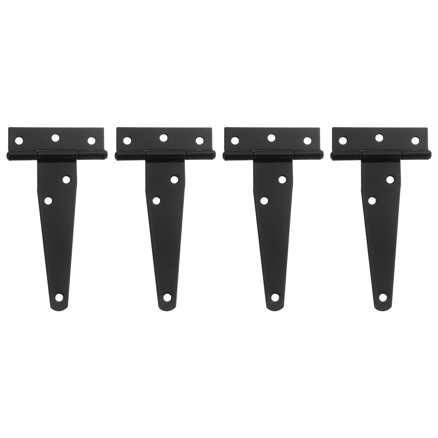 uxcell Uxcell 4Pcs T-Strap Door Hinges, 4" Wrought Tee Shed Gate Hinges Iron Hardware for Wooden Barn, Fence, Yard Door Hinges (Black)