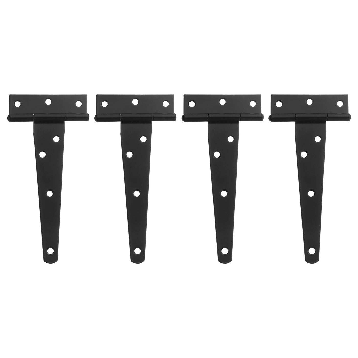 uxcell Uxcell 4Pcs T-Strap Door Hinges, 5" Wrought Tee Shed Gate Hinges Iron Hardware for Wooden Barn, Fence, Yard Door Hinges (Black)