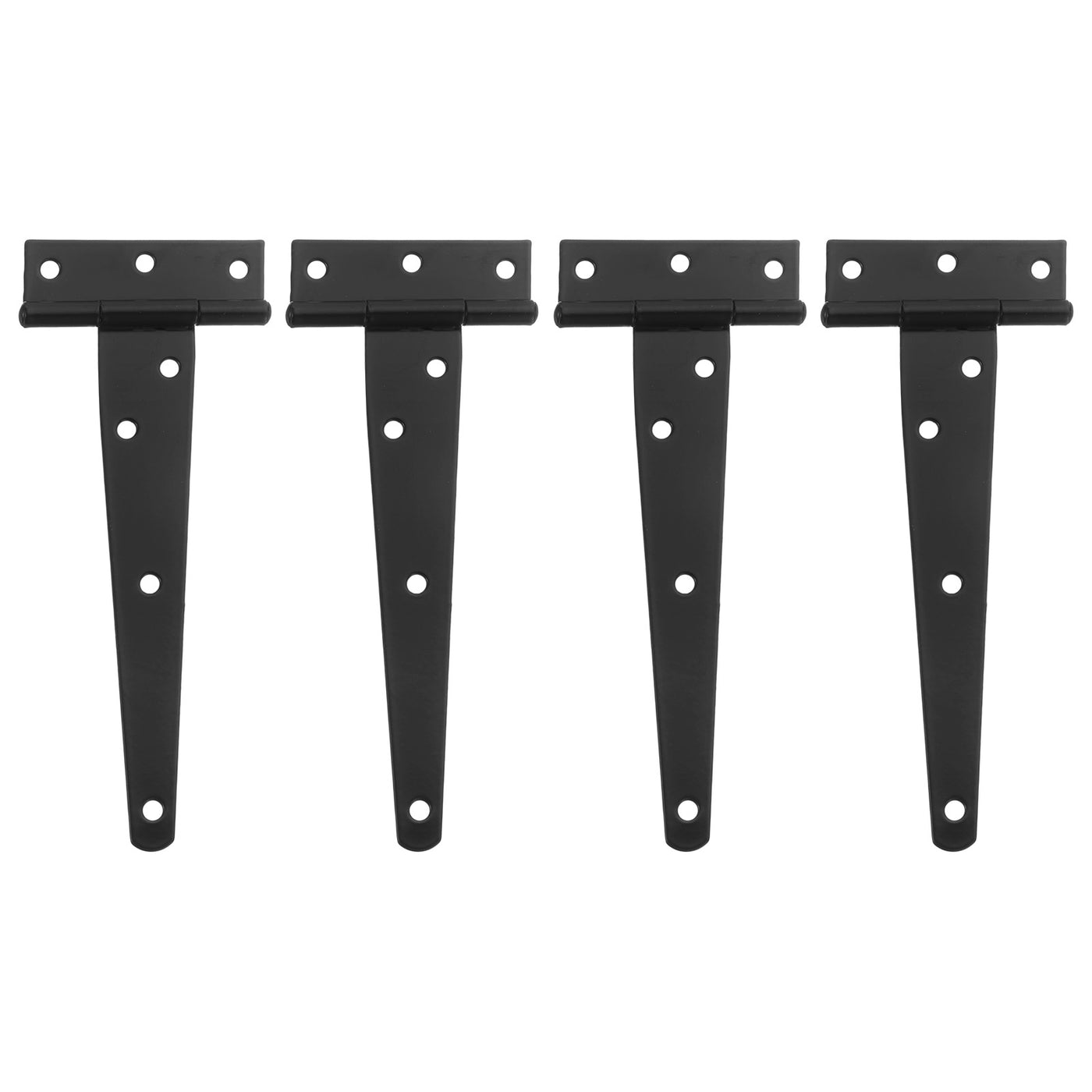 uxcell Uxcell 4Pcs T-Strap Door Hinges, 6" Wrought Tee Shed Gate Hinges Iron Hardware for Wooden Barn, Fence, Yard Door Hinges (Black)