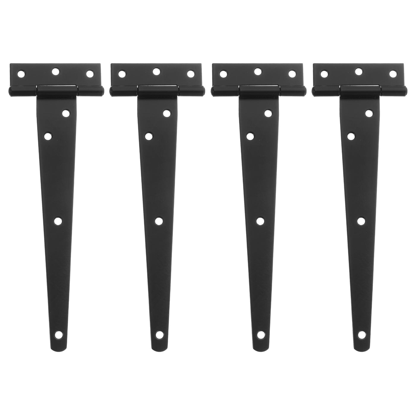 uxcell Uxcell 4Pcs T-Strap Door Hinges, 8" Wrought Tee Shed Gate Hinges Iron Hardware for Wooden Barn, Fence, Yard Door Hinges (Black)