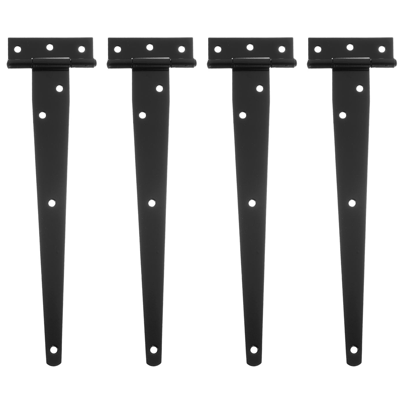 uxcell Uxcell 4Pcs T-Strap Door Hinges, 10" Wrought Tee Shed Gate Hinges Iron Hardware for Wooden Barn, Fence, Yard Door Hinges (Black)