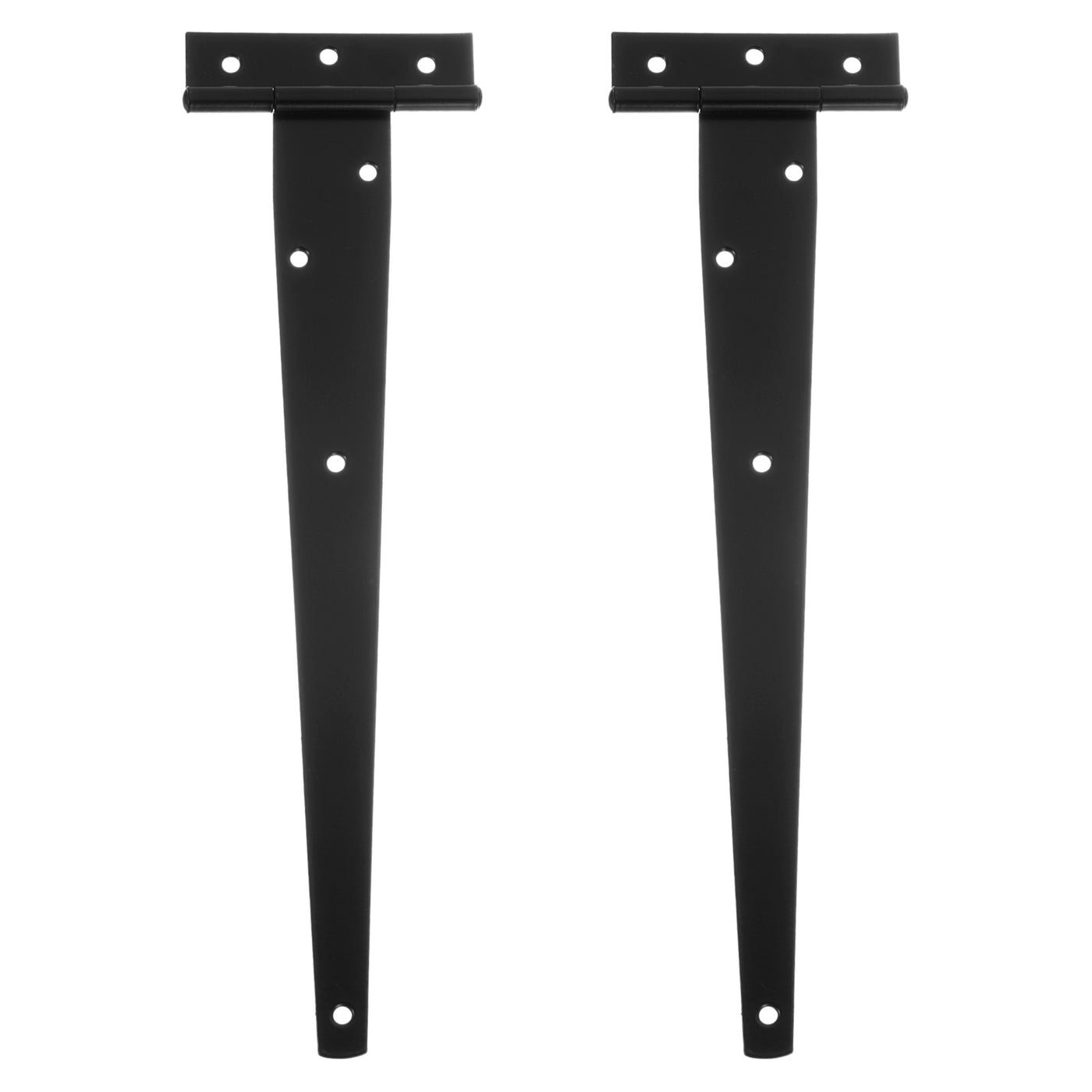 uxcell Uxcell 2Pcs T-Strap Door Hinges, 12" Wrought Tee Shed Gate Hinges Iron Hardware for Wooden Barn, Fence, Yard Door Hinges (Black)