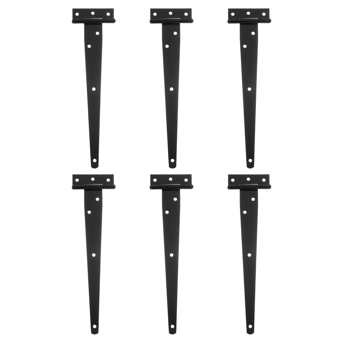 uxcell Uxcell 6Pcs T-Strap Door Hinges, 10" Wrought Tee Shed Gate Hinges Iron Hardware for Wooden Barn, Fence, Yard Door Hinges (Black)