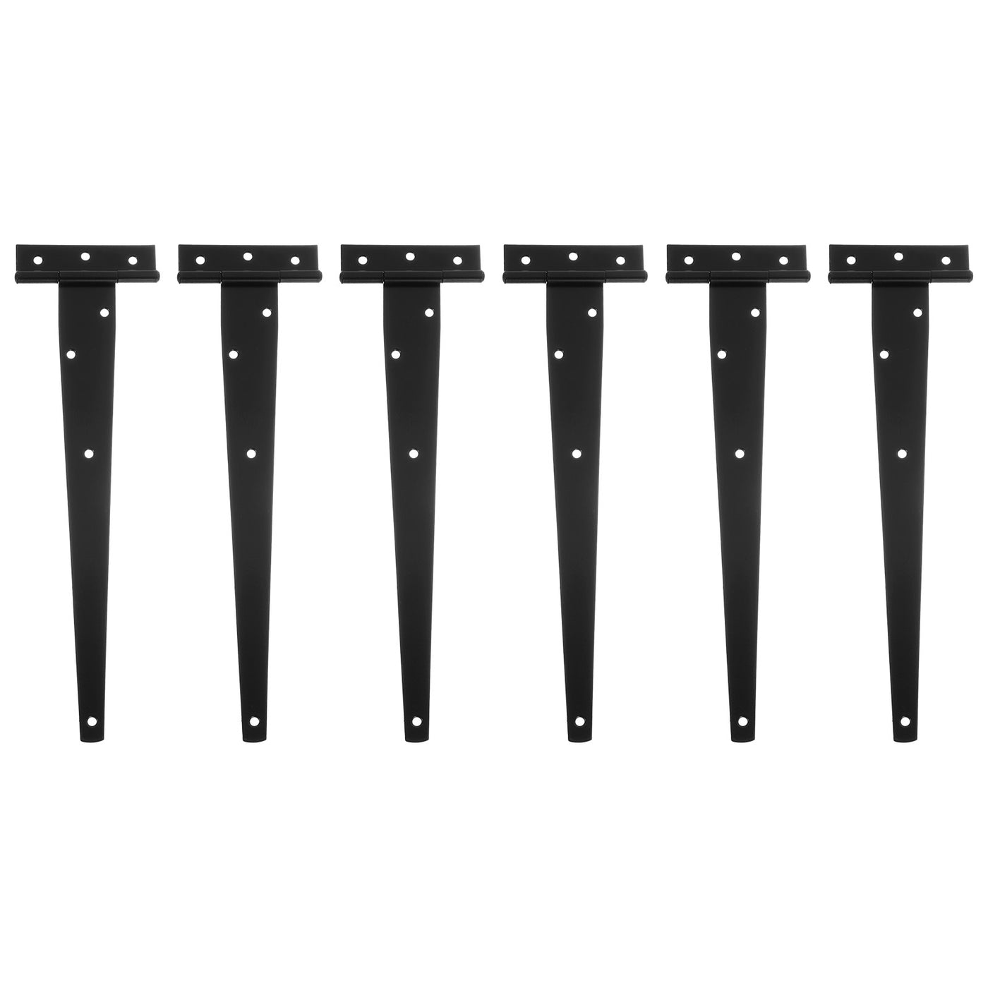 uxcell Uxcell 6Pcs T-Strap Door Hinges, 12" Wrought Tee Shed Gate Hinges Iron Hardware for Wooden Barn, Fence, Yard Door Hinges (Black)