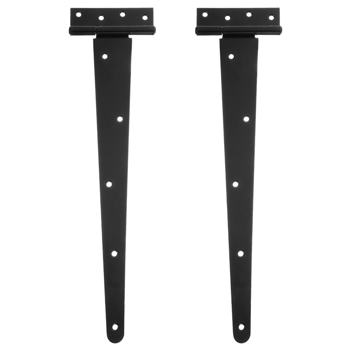 uxcell Uxcell 2Pcs T-Strap Door Hinges, 16" Wrought Tee Shed Gate Hinges Iron Hardware for Wooden Barn, Fence, Yard Door Hinges (Black)