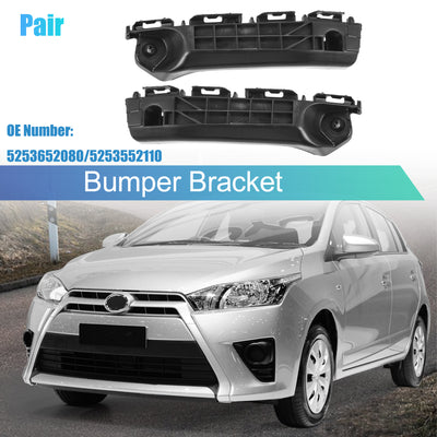 Harfington Uxcell 1 Pair Left and Right Side Front Bumper Bracket No.5253652080/5253552110 for Toyota Yaris 2012 2013 2014