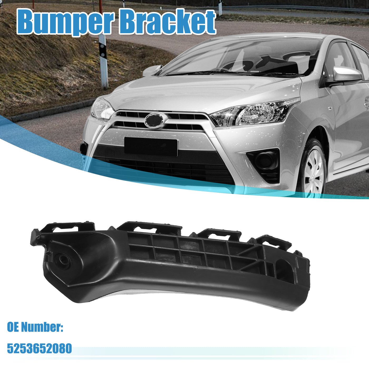 uxcell Uxcell Left Side Front Bumper Bracket No.5253652080 for Toyota Yaris 2012 2013 2014