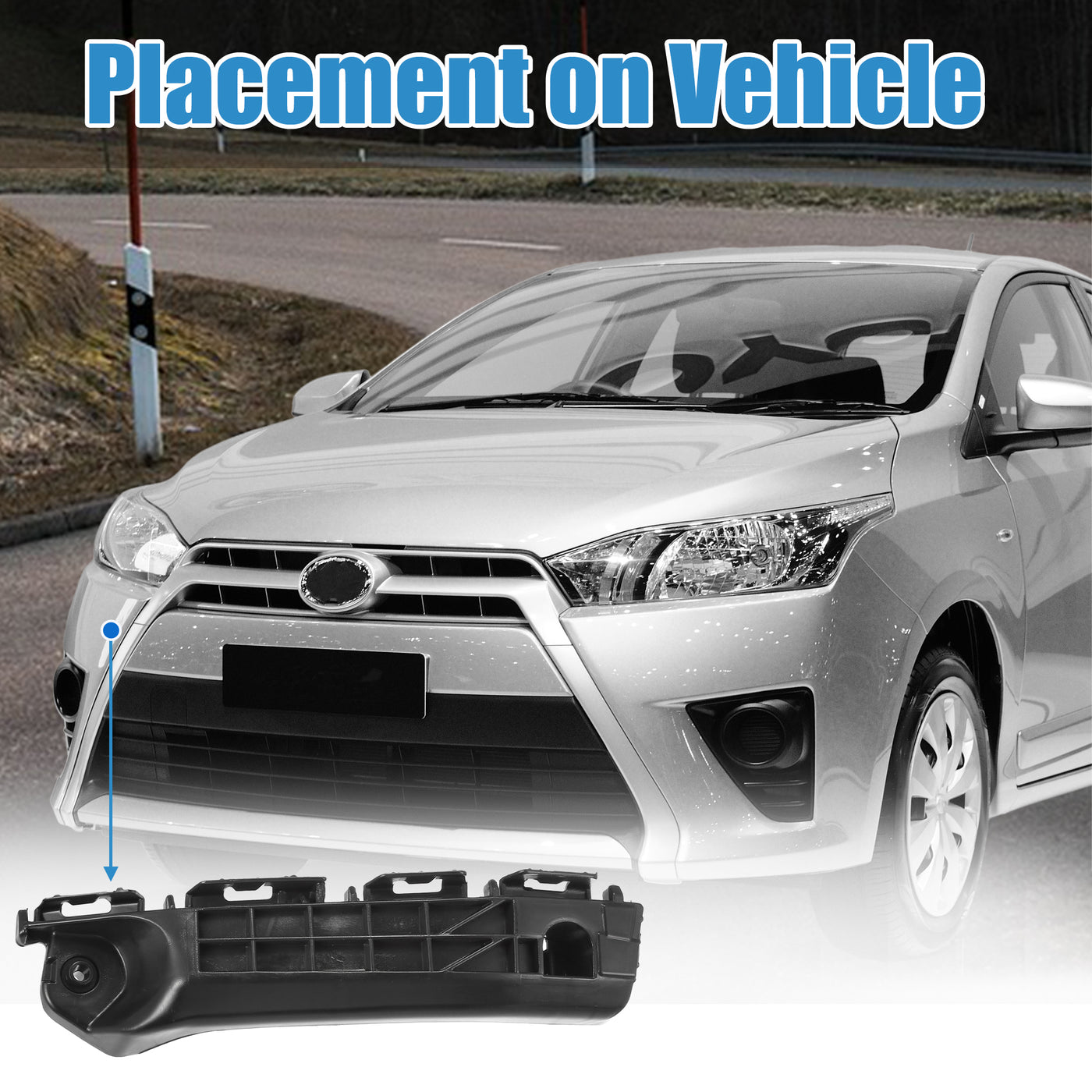 uxcell Uxcell Left Side Front Bumper Bracket No.5253652080 for Toyota Yaris 2012 2013 2014