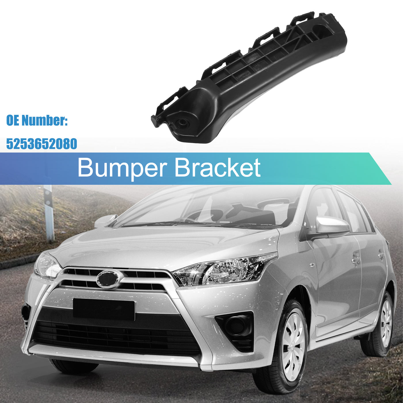 uxcell Uxcell Left Side Front Bumper Bracket No.5253652080 for Toyota Yaris 2012 2013 2014