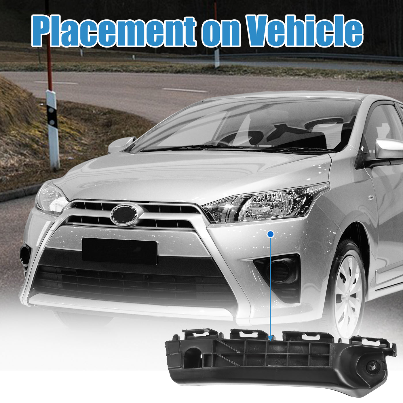 uxcell Uxcell Right Side Front Bumper Bracket No.5253552110 for Toyota Yaris 2012 2013 2014