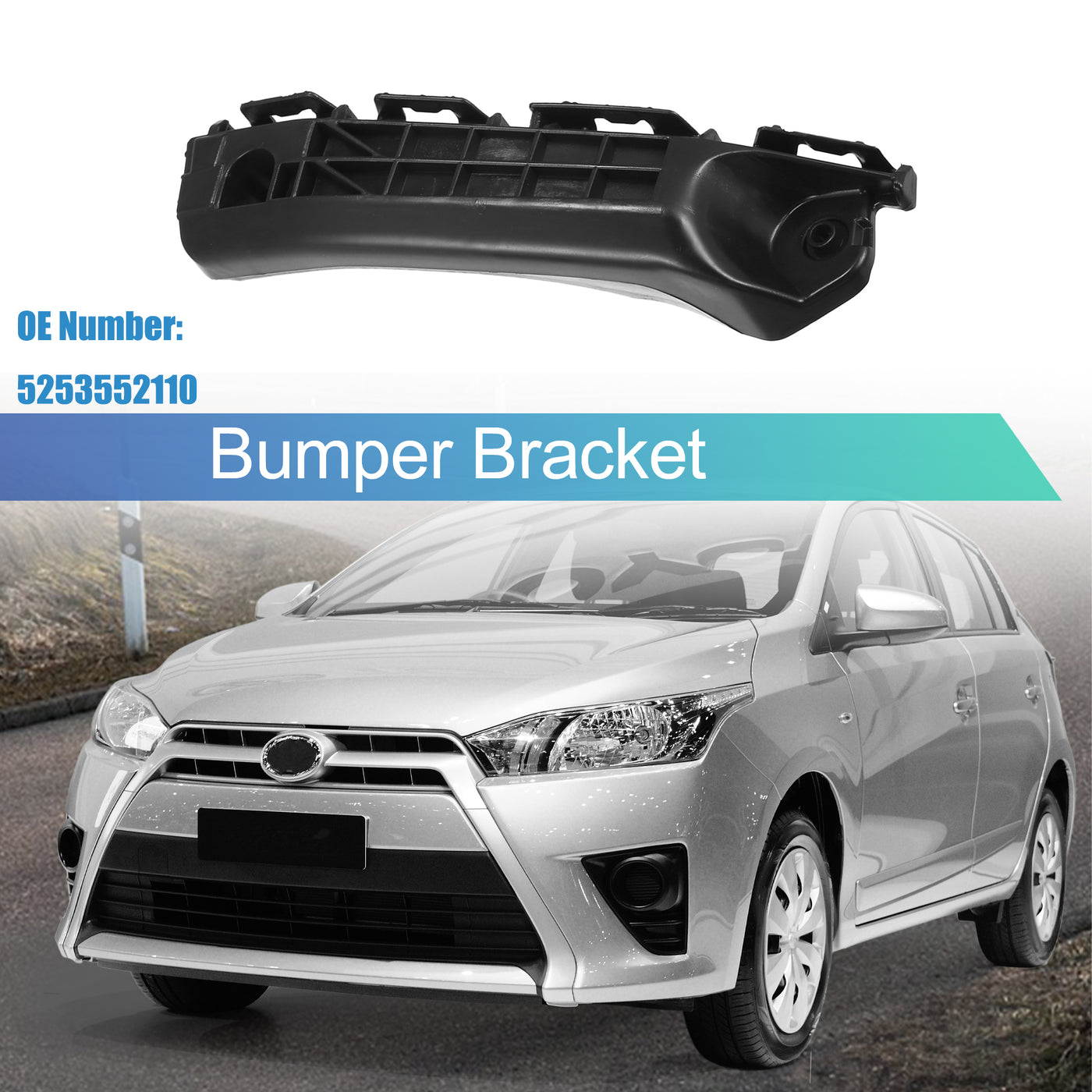 uxcell Uxcell Right Side Front Bumper Bracket No.5253552110 for Toyota Yaris 2012 2013 2014