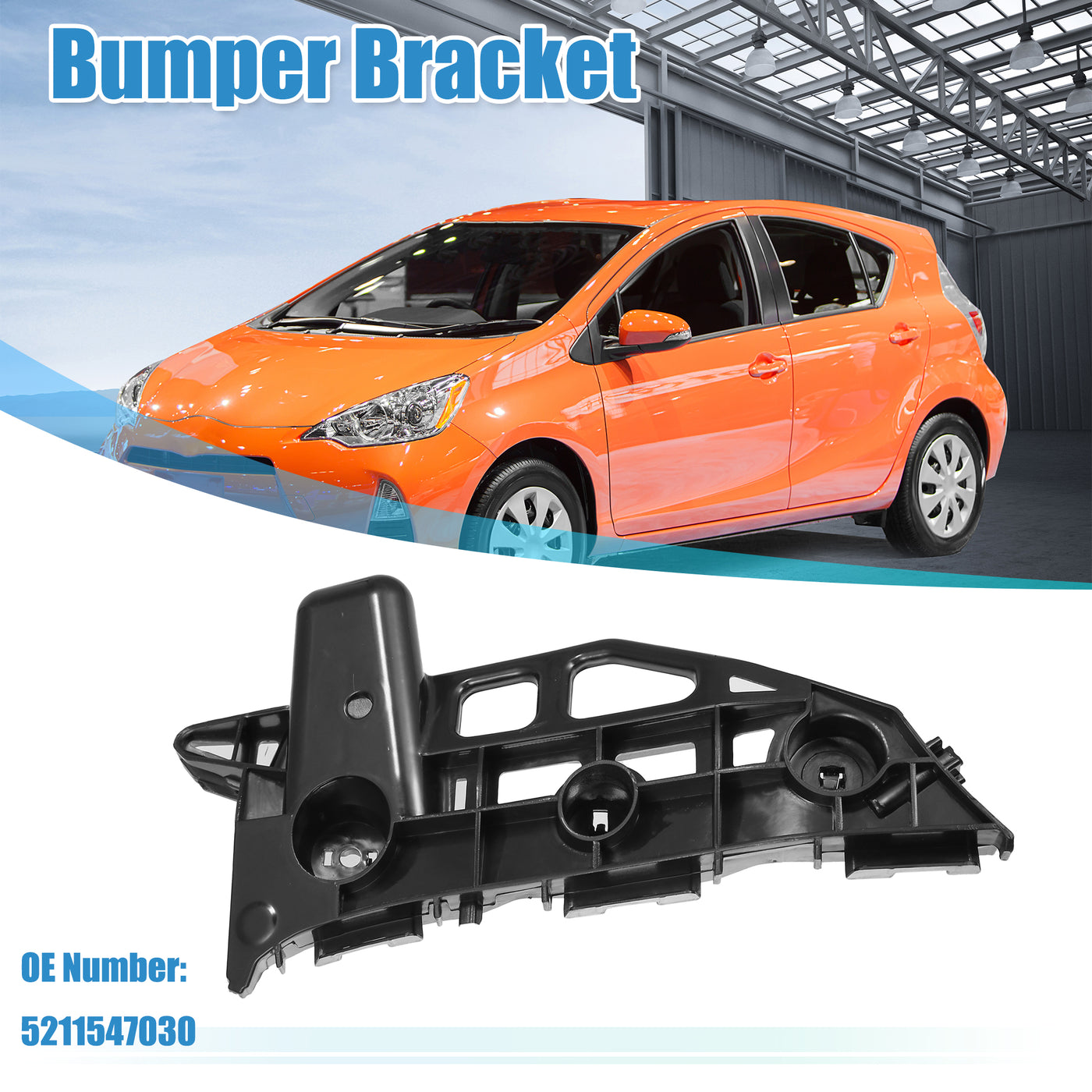 uxcell Uxcell Right Side Front Bumper Bracket No.5211547030 for Toyota Prius 2012 2013 2014 2015 2016 2017 2018