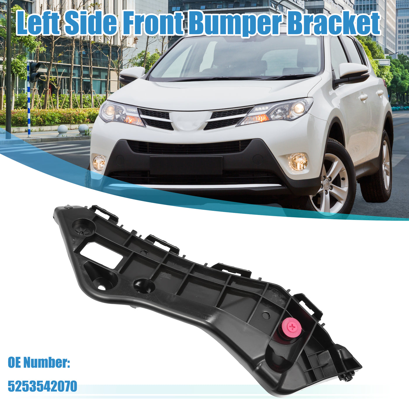 uxcell Uxcell Left Side Front Bumper Bracket No.5253542070 for Toyota RAV4 2013 2014 2015