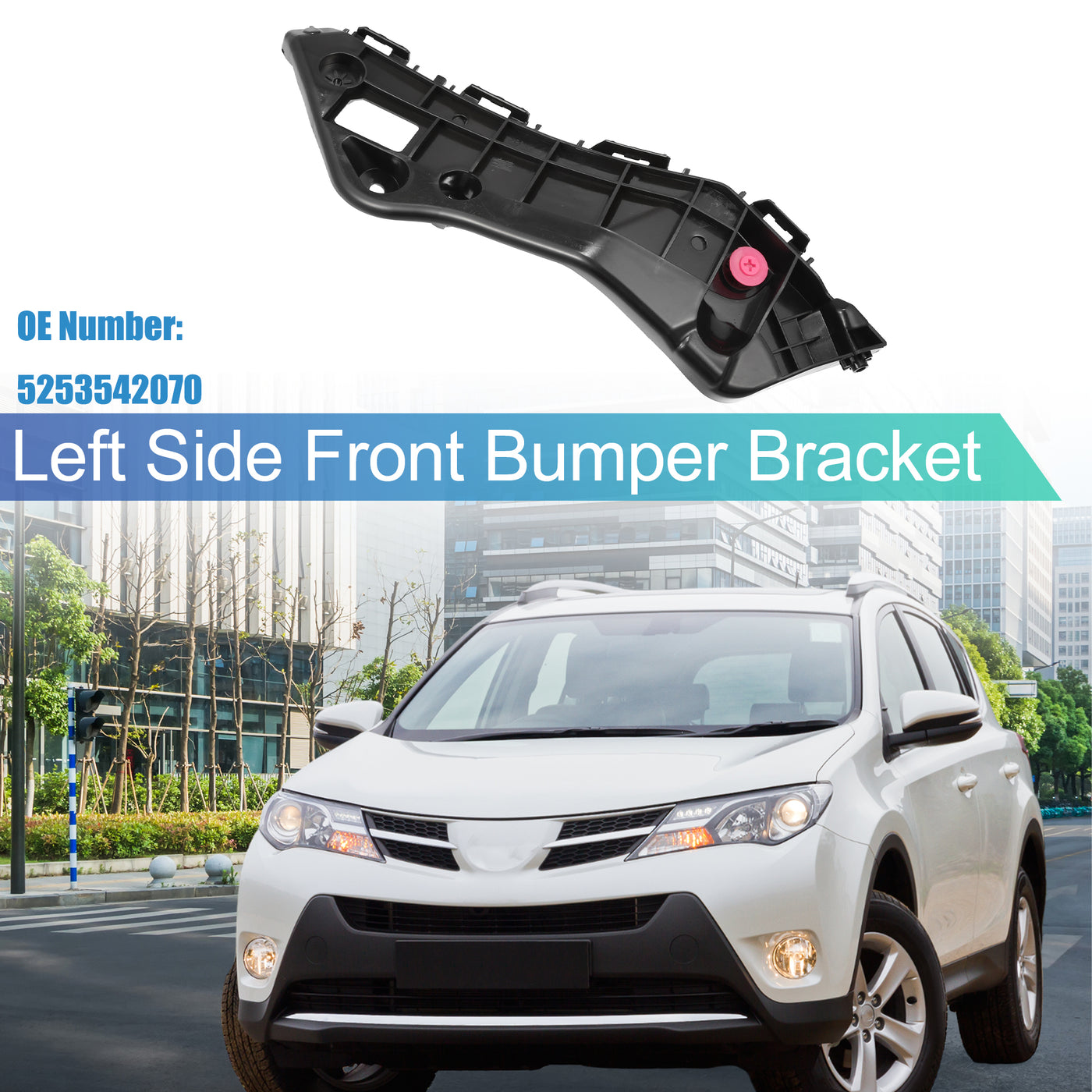 uxcell Uxcell Left Side Front Bumper Bracket No.5253542070 for Toyota RAV4 2013 2014 2015