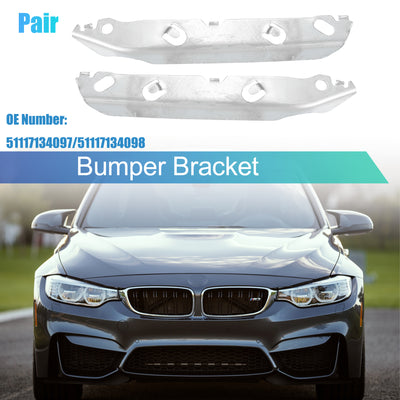 Harfington Uxcell 1 Pair Left Right Side Car Front Bumper Mounting Support Bracket No.51117134097/51117134098 for BMW 328i Base 3.0L L6 - Gas 2007-2012