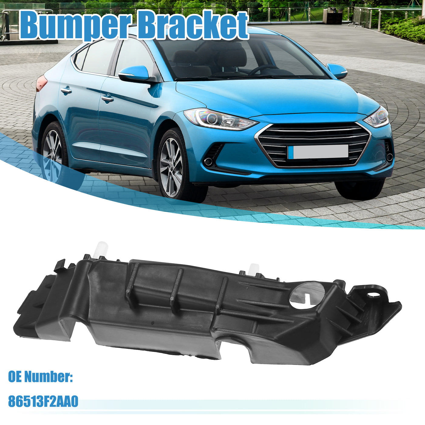 uxcell Uxcell Right Side Car Front Bumper Mounting Support Bracket No.86513F2AA0 for Hyundai Elantra Eco Limited SE SEL Sport Value Edition 1.4L L4 - Gas 1.6L