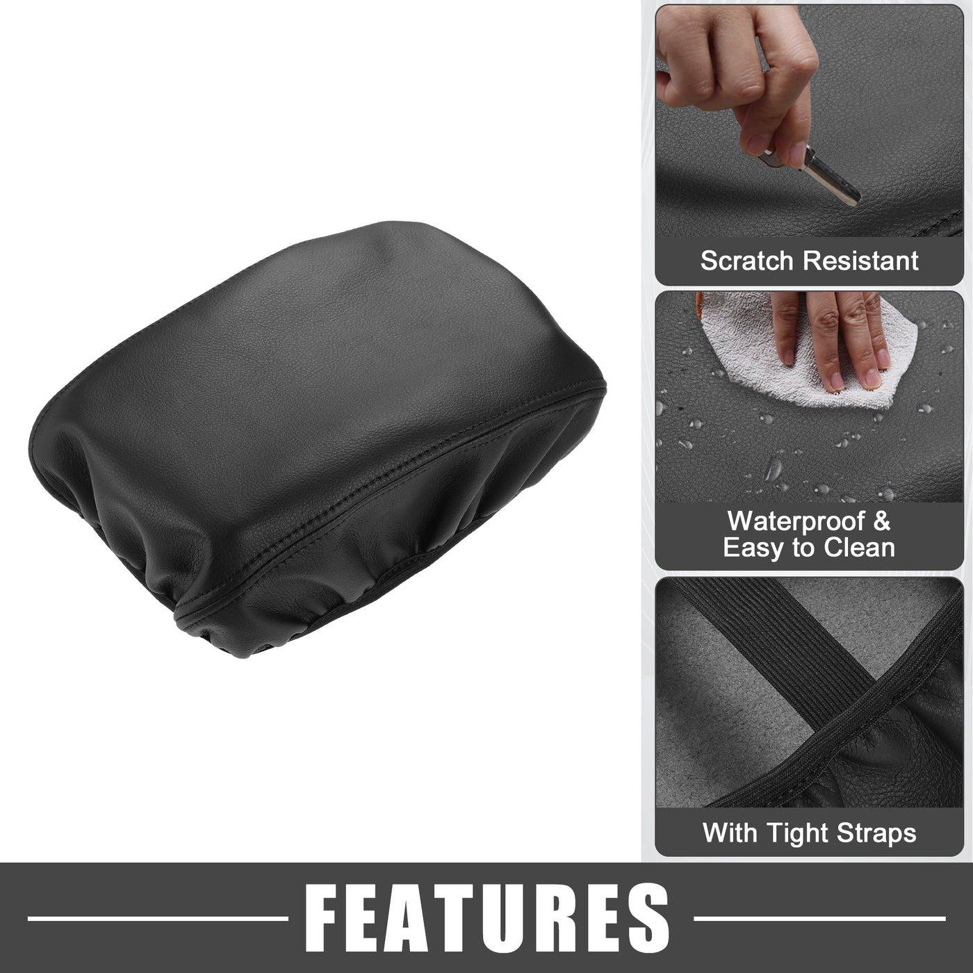 A ABSOPRO Car Center Console Seat Armrest Cover Interior Protective Lid Storage Covers Trim for Honda Civic 2022 2023 Black