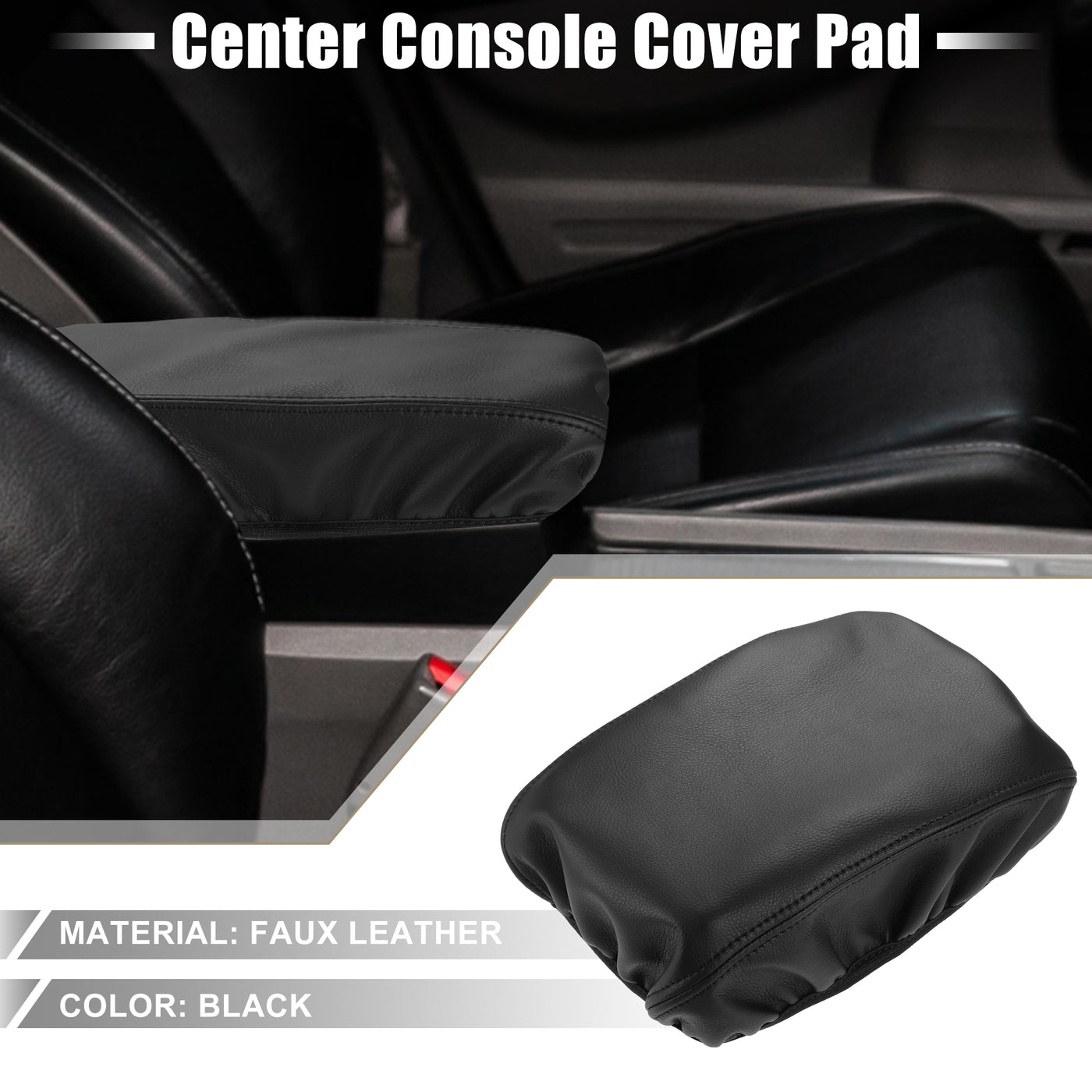 A ABSOPRO Car Center Console Seat Armrest Cover Interior Protective Lid Storage Covers Trim for Honda Civic 2022 2023 Black