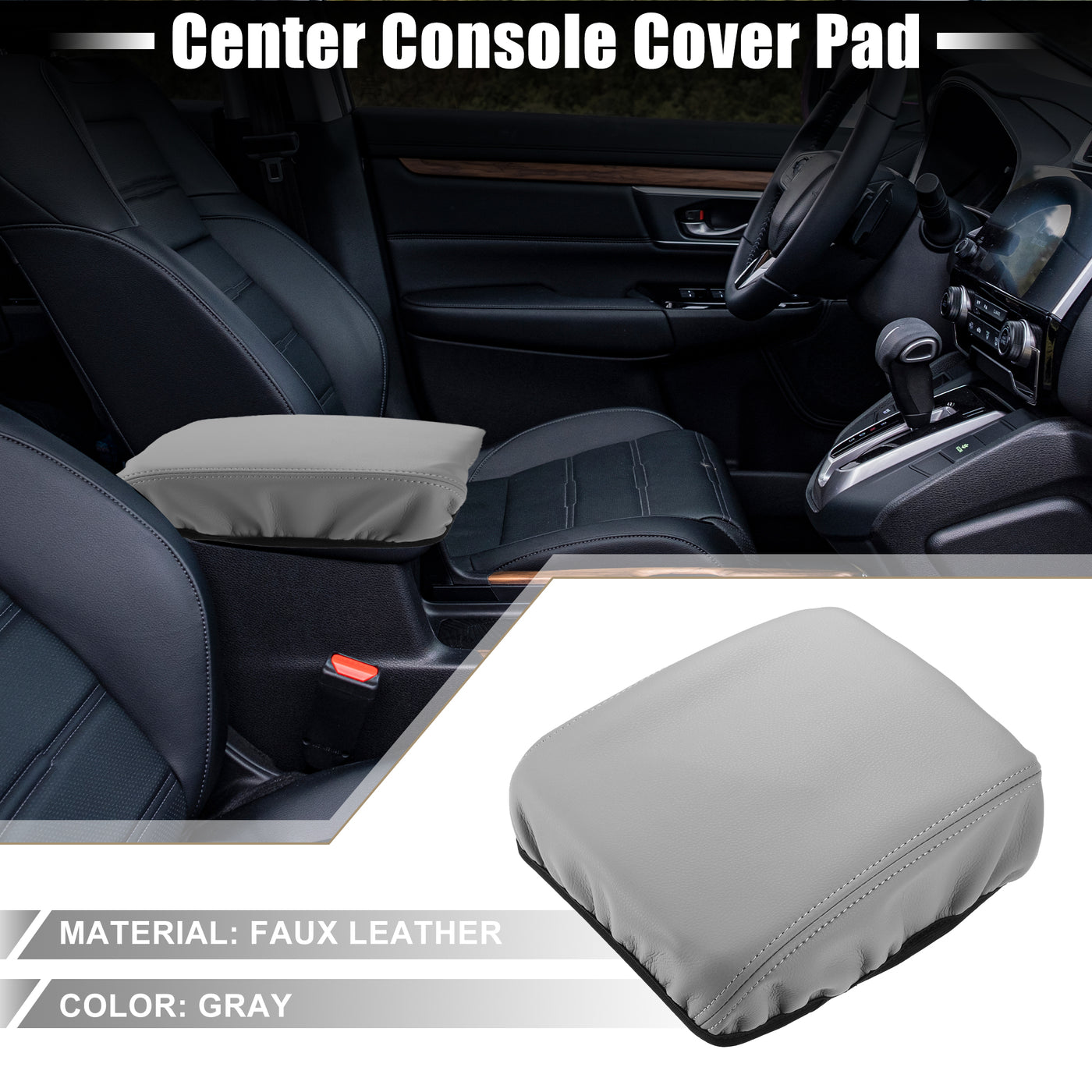 A ABSOPRO Car Center Console Seat Armrest Cover Interior Protective Lid Storage Covers Trim for Honda CR-V 2017-2022 Gray