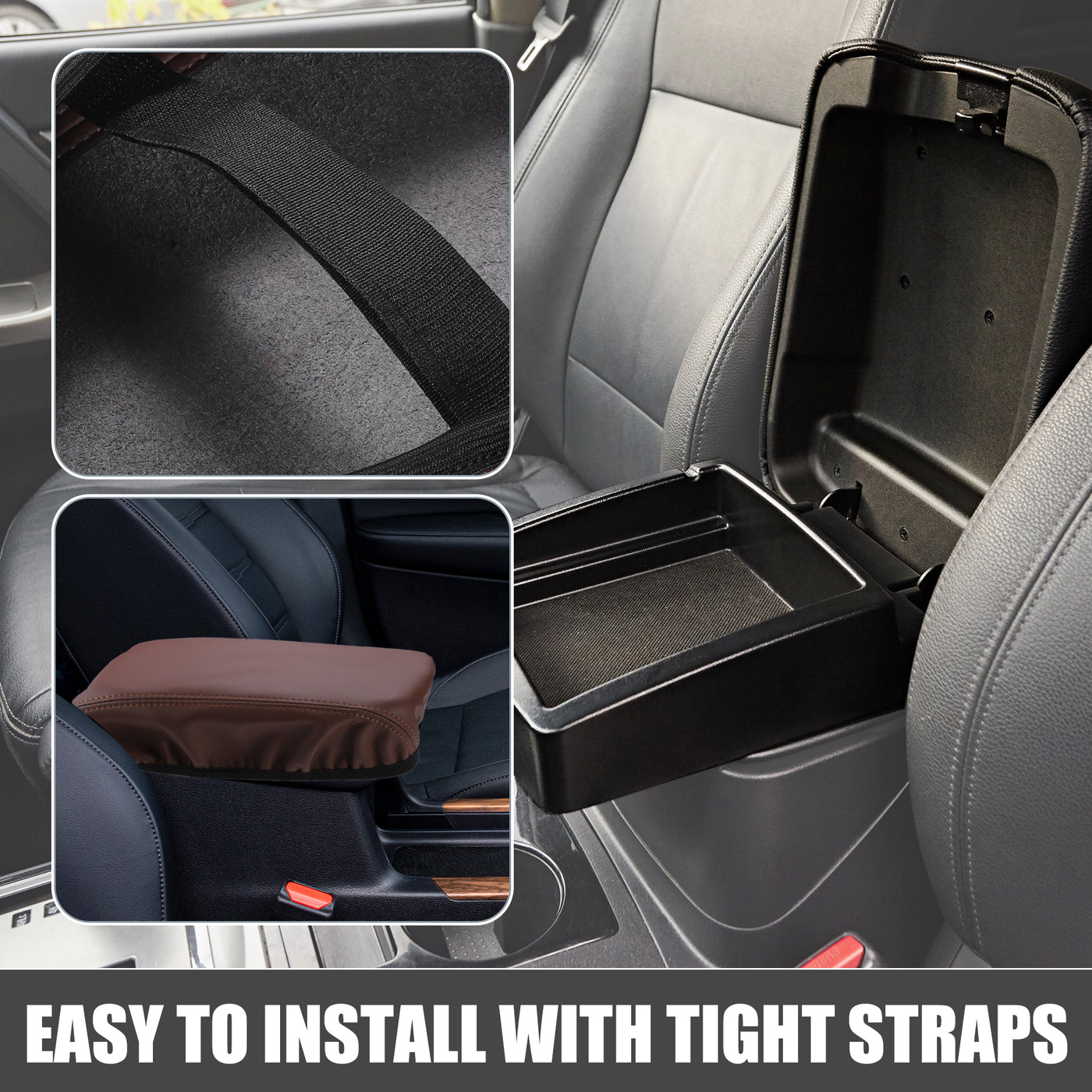 A ABSOPRO Car Center Console Seat Armrest Cover Interior Protective Lid Storage Covers Trim for Honda CR-V 2017-2022 Brown