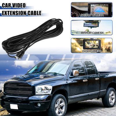 Harfington Uxcell 4 Pin 49.21ft Backup Camera Cable Aviation Extension Cable Car Video Extension Cable Universal for Dash Cam Rear View Backup Camera Truck Trailer