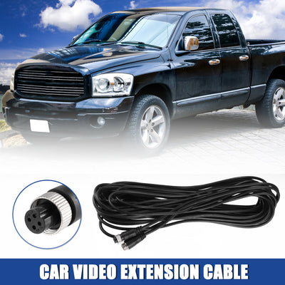 Harfington Uxcell 4 Pin 49.21ft Backup Camera Cable Aviation Extension Cable Car Video Extension Cable Universal for Dash Cam Rear View Backup Camera Truck Trailer