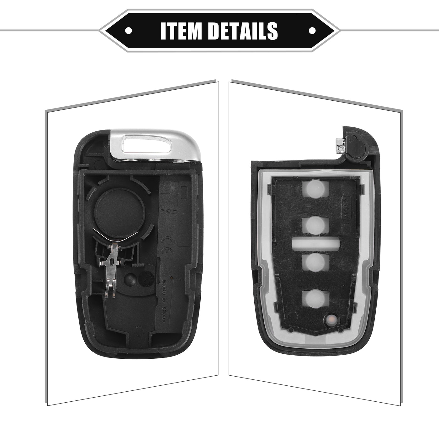 VekAuto 4 Button Keyless Entry Remote Key Shell Cover Compatible for Hyundai Equus 2011-2013, Durable Black Key Shell with Blade No Chip