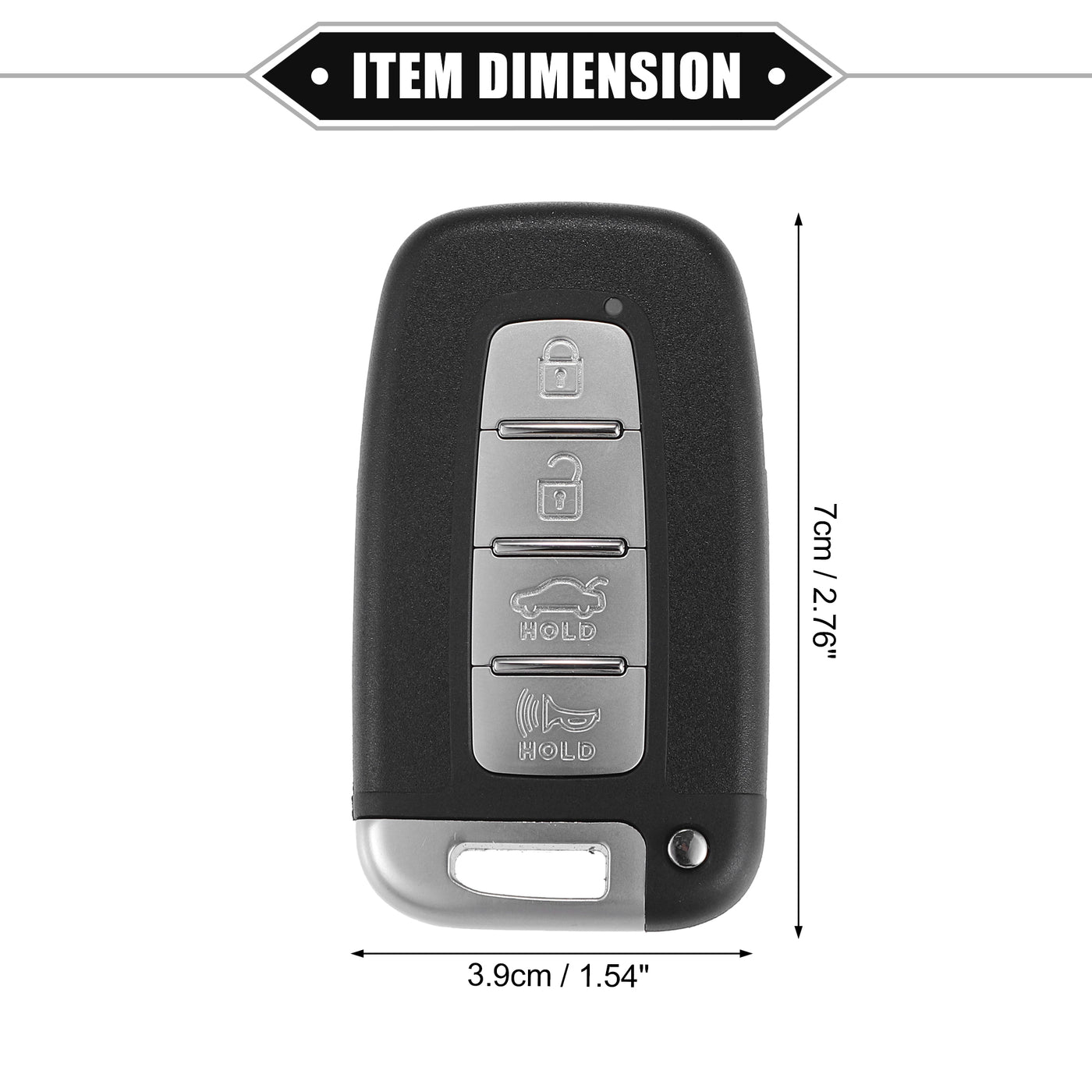 VekAuto 4 Button Keyless Entry Remote Key Shell Cover Compatible for Hyundai Equus 2011-2013, Durable Black Key Shell with Blade No Chip